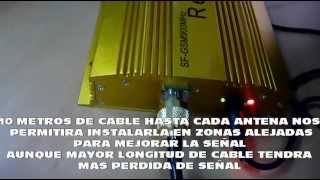 sf950 amplificador gsm con 2 antenas repetidoras interior [upl. by Ahsille]