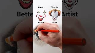 Draw Pennywise art drawing shorts pennywise howtodraw easydraw [upl. by Ardnosal]