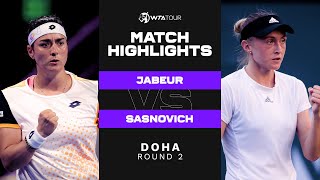 Ons Jabeur vs Aliaksandra Sasnovich  2022 Doha Round 2  WTA Match Highlights [upl. by Silverstein]