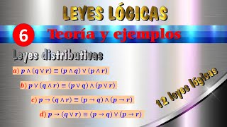 Ley distributiva  LEYES LÓGICAS  Leyes lógicas simplificación de proposiciones  leyeslogicas [upl. by Dadinirt]