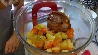 How to cook a roast pork joint dinner with the vegetables in the halogen oven [upl. by Cummins]