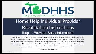 Home Help Individual Provider Revalidation Instructions Step 1 [upl. by Aivekal]