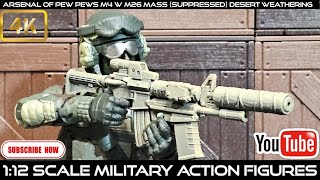 Arsenal of Pew Pews 3D Printed M4 with M26 MASS Suppressed Desert Weathering 112 Scale [upl. by Altaf]