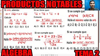 PRODUCTOS NOTABLES NIVEL INTERMEDIOAVANZADO PROBLEMAS RESUELTOS ALGEBRA TEMA 2 [upl. by Mimajneb]