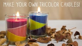 How to Make Your Own TriColor Candles  DIY Candles [upl. by Nibbs]