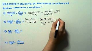 PRODUCTO Y COCIENTE DE FRACCIONES ALGEBRAICAS HD [upl. by Hayott]