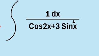 How to integrate 1Cos2x3Sin2x [upl. by Brendan]