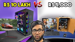 RS 10 LAKH PC VS RS 5000 PC  CAN IT RUN GTA 5 [upl. by Ayifas384]