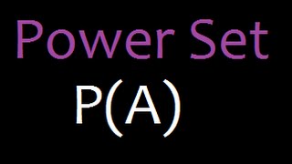 Power set  Set theory [upl. by Minni]