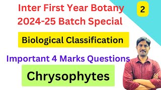 Chrysophytes  Inter First Year Botany  Biological Classification 4 Marks Questions [upl. by Nooj380]