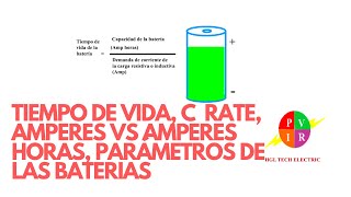 Capacidad de las baterias Amperios hora Bateria ampere vs ampere hora C rate y tiempo de vida [upl. by Bushore]