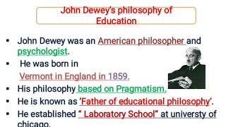 John Deweys philosophy of Education for all teaching exams [upl. by Annaohj]