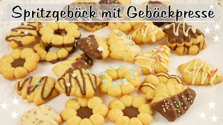 Omas Spritzgebäck MIT Gebäckpresse  Weihnachtsplätzchen backen [upl. by Lokim]