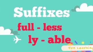 Suffixes full less lyable English Grammar Learningzilla [upl. by Araed758]