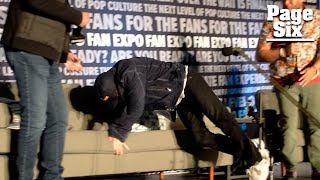 Michael J Fox falls onstage at ‘Back to the Future’ expo amid Parkinson’s battle [upl. by Ecylahs]