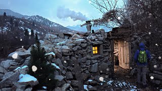 A man is restoring a stone hut in the mountains Spends the night alone Without words [upl. by Perzan]