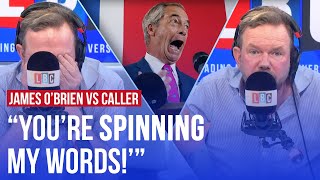 James OBriens mammoth 21 minute call with Nigel Farage supporter  LBC [upl. by Felicdad]