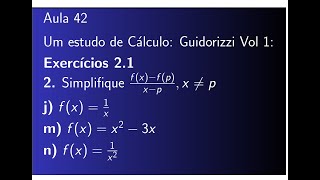 Cálculo diferencial e Integral Exercícios 21 Aula 42 [upl. by Nadabus588]