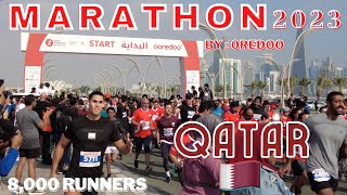 QATAR MARATHON 2023 by OREDOO qatar doha marathon running sports corniche [upl. by Howe]