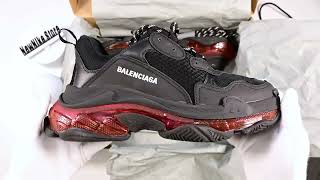 Balenciaga Triple Clear sole Trainer In Black Rep [upl. by Drhacir]