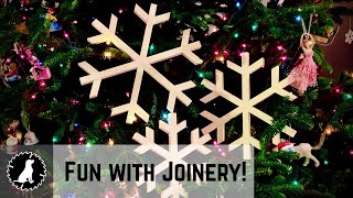 How to Make Wooden Snowflakes  Holiday Fun with Joinery  Woodworking [upl. by Aletse239]