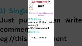 Comments in java shorts java [upl. by Kenn]