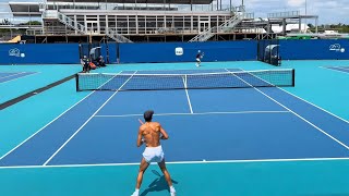 Arnaldi amp Ruusuvuori Practice  Court Level Miami 4K 60fps 2024 [upl. by Nahsyar]