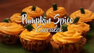 PUMPKIN SPICE CUPCAKES Fall Cupcakes [upl. by Ellohcin]