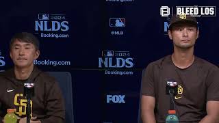 Dodgers Postseason Padres Yu Darvish discusses NLDS Game 5 start compared to Game 7 World Series [upl. by Lalaj294]