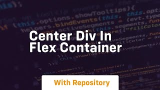 center div in flex container [upl. by Idarb625]