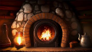 Cozy Hobbit Fireplace Ambience 🔥 Soothing Crackling Fire and Relaxing Winter Wind Sounds for Sleep [upl. by Wixted55]