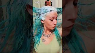 BLEACHING ROOTS amp BLEACH BATH on BLUE HAIR hair bleach shorts shortsfeed hairtransformation [upl. by Nnyled560]