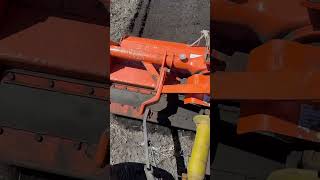 Kubota B1700 compact tractor rototilling garden shorts kubota rototiller [upl. by Drofnas333]