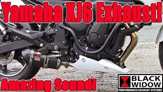 Black Widow Exhausts Yamaha XJ6  FZ6R Review Install amp sound comparison [upl. by Jarid]