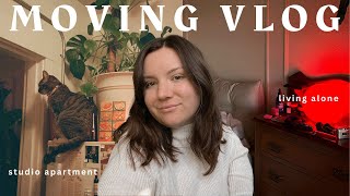 first time living alone MOVING VLOG sf bay area 400 sqft studio apartment [upl. by Airun]