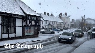 UK weather Snow falls in South East and London as new ice warnings put in place [upl. by Aehcsrop712]