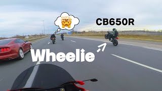 Short Ride and Wheelies MT07 CB and CBR650R [upl. by Tailor]