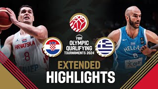 Final Croatia 🇭🇷 vs Greece 🇬🇷  Extended Highlights  FIBA OQT 2024 Greece [upl. by Corbin]