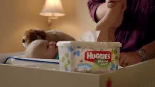 KimberlyClark  Huggies Natural Care Wipes  Triple Mess Family  Commercial  2013 [upl. by Ashlan]