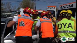 Simulacro de Accidente de Tráfico  DYA Extremadura y Ángeles Amigos [upl. by Laddy]