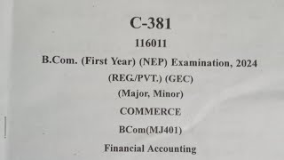 Financial Accounting  BCom first year [upl. by Dari837]