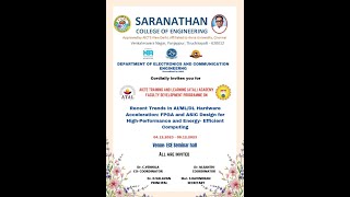 ATAL FDP  AICTE ECE  4 to 9 Dec 2023  Part2  SARANATHAN COLLEGE OF ENGINEERING [upl. by Froemming]