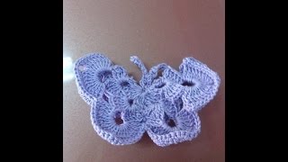 come fare una farfalla ad uncinetto  how to make a butterfly crochet [upl. by Oiramrej]