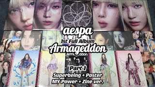 Unboxing AESPA  1st Album ARMAGEDDON Part 1 MY Power  Poster  Zine  Superbeing ver  POB [upl. by Linn]