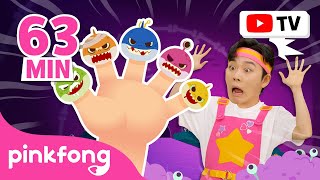 ✨NEW Zombie Shark Finger Family  🏆BEST Hoi Songs🏆  Zombies and Monsters  Official Pinkfong [upl. by Livy594]