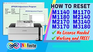 How to Reset EPSON M1140 M1170 M1180 M2140 M2170 M3140 M3170 with Adjustment Program  INKfinite [upl. by Adaline]