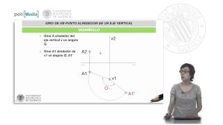 Giro de un punto alrededor de un eje vertical mediante el sistema diédrico   UPV [upl. by Der]