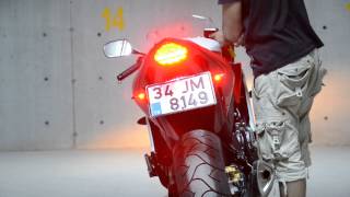 Kellermann micro Rhombus DF Dark on 2013 CBR 600F [upl. by Sherborn]