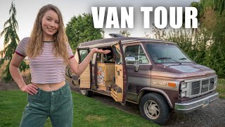 VAN TOUR  Unique DIY Van Conversion for FullTime VAN LIFE offgrid [upl. by Namrac]