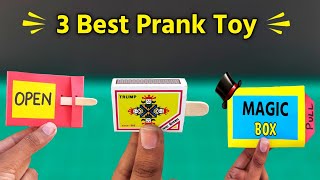 3 simple home made prank toys  paper toys  Diy funny prank toys [upl. by Kamerman]